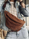 Mooie suède bumbag - Cognac