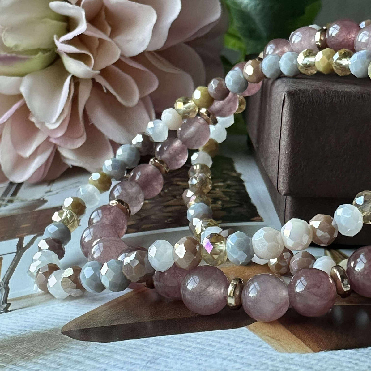 Armbanden Luna Vintage Rose – Set van 3 stuks
