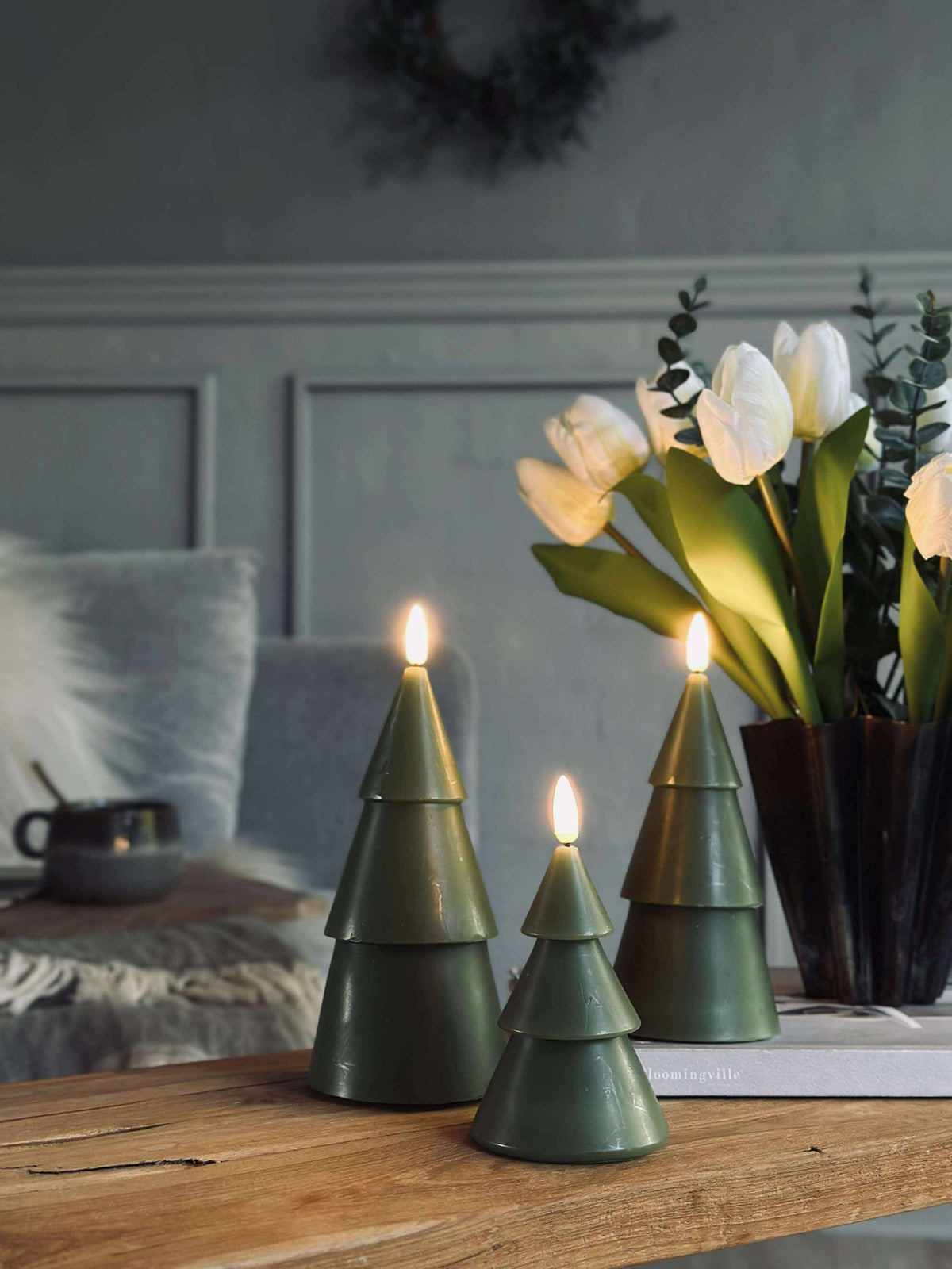 LED Kerstboom 3 stuks m.afstandsbediening Groen