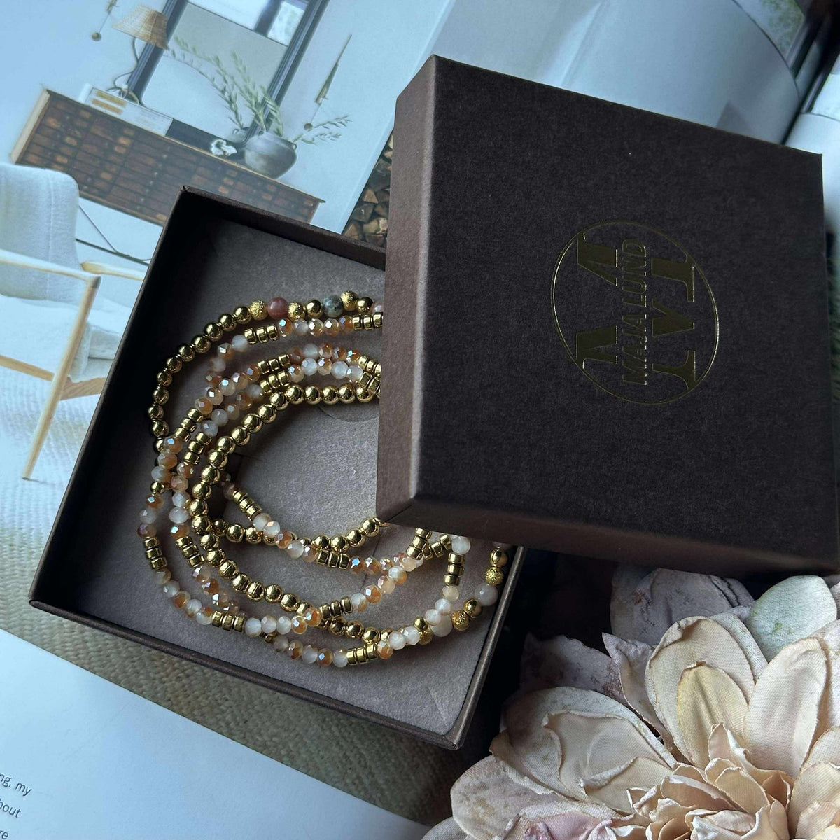 Armband Ofelia Naturel - Set met 5 armbanden
