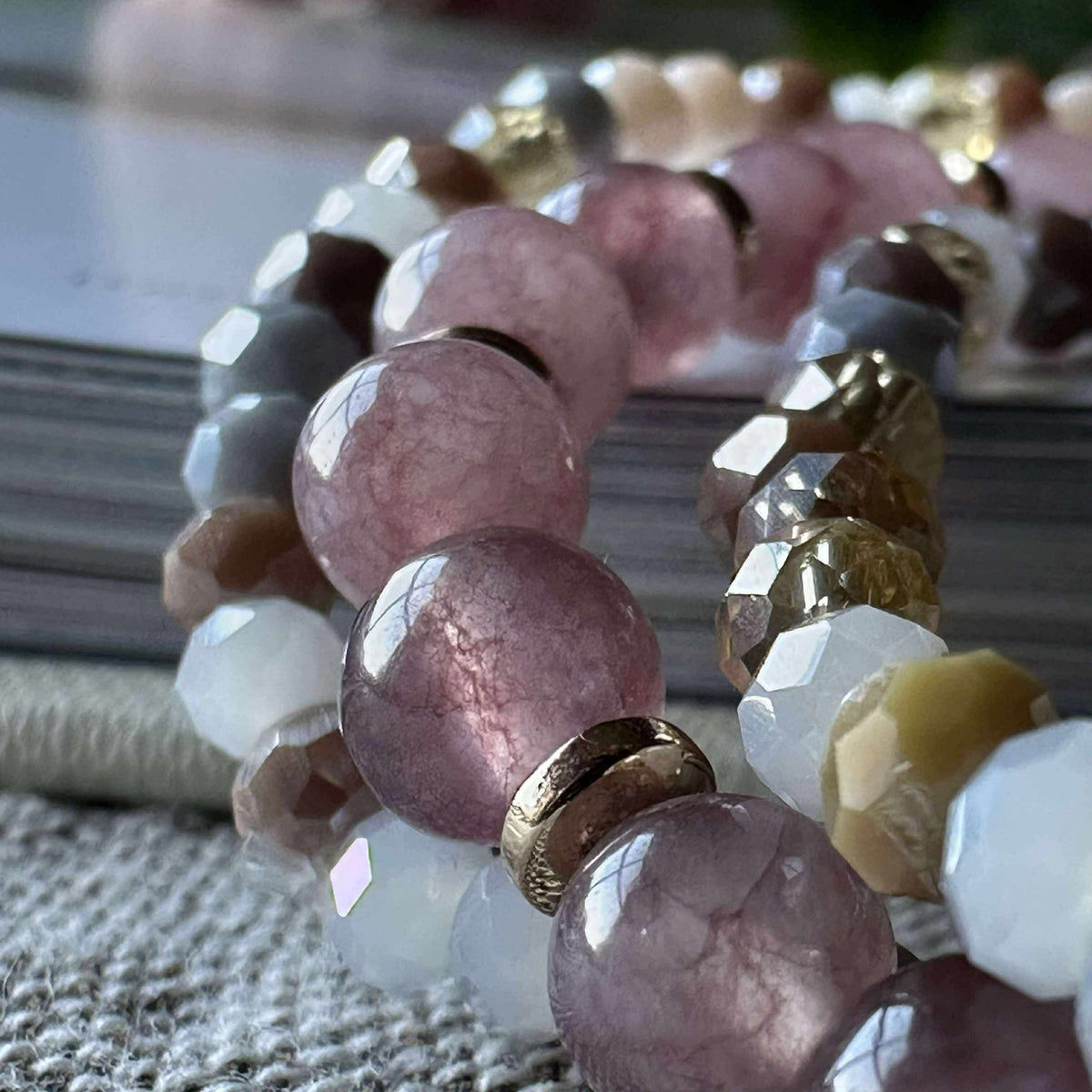 Armbanden Luna Vintage Rose – Set van 3 stuks