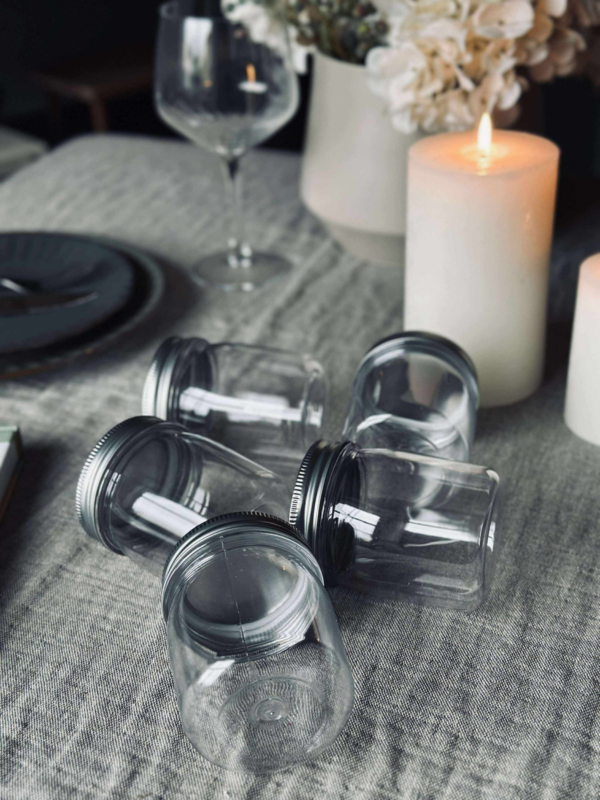 Opbergpotjes met deksel - set van 5 stuks.