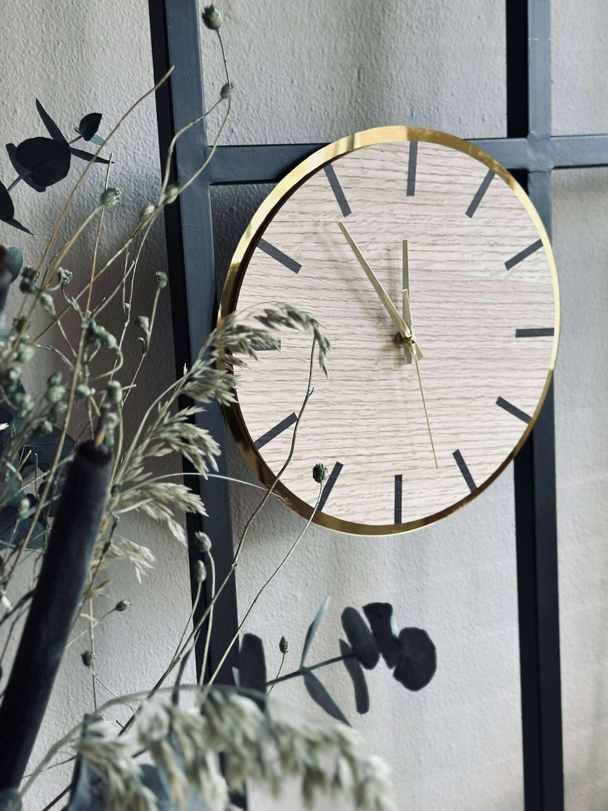 Wandklok in hout - Ø30cm