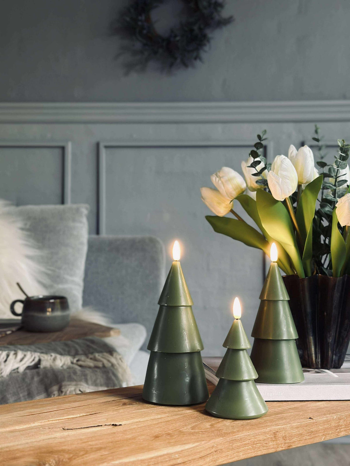 LED Kerstboom 3 stuks m.afstandsbediening Groen