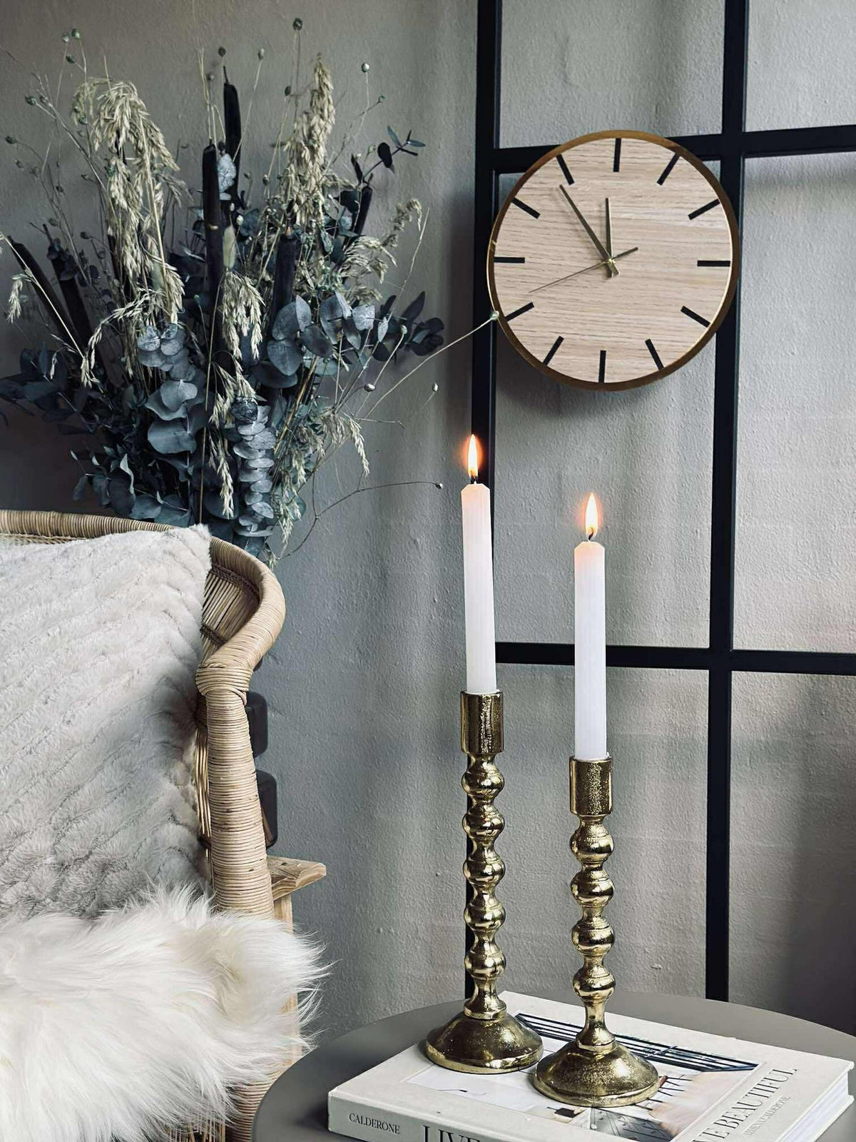 Wandklok in hout - Ø30cm