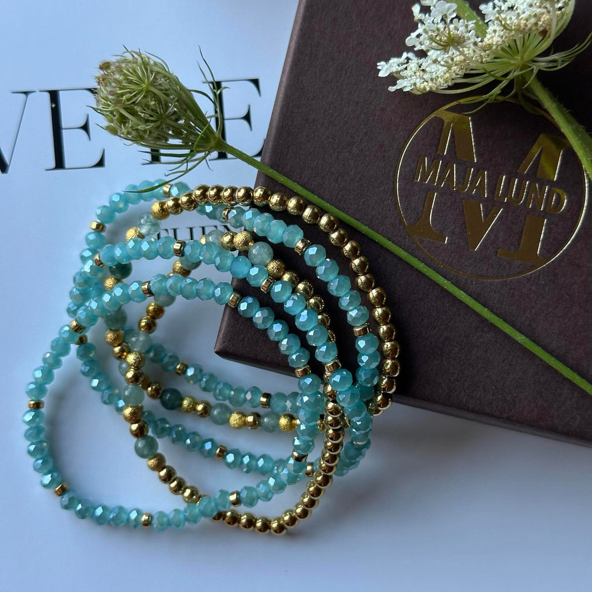 Armband Ofelia Aqua - Set met 5 armbanden