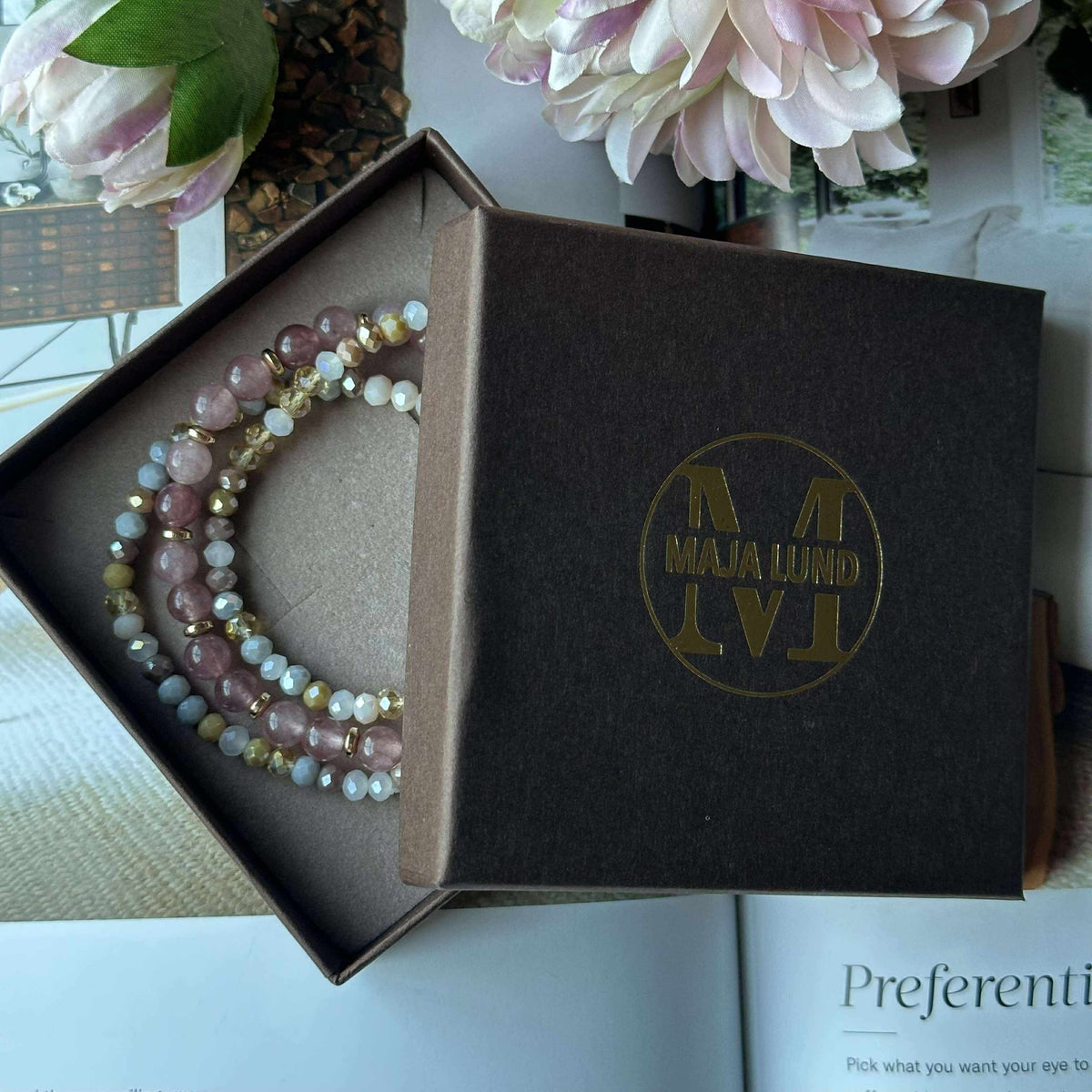 Armbanden Luna Vintage Rose – Set van 3 stuks