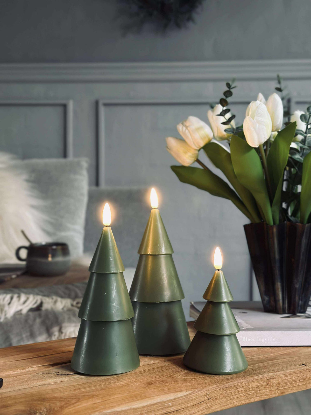 LED Kerstboom 3 stuks m.afstandsbediening Groen