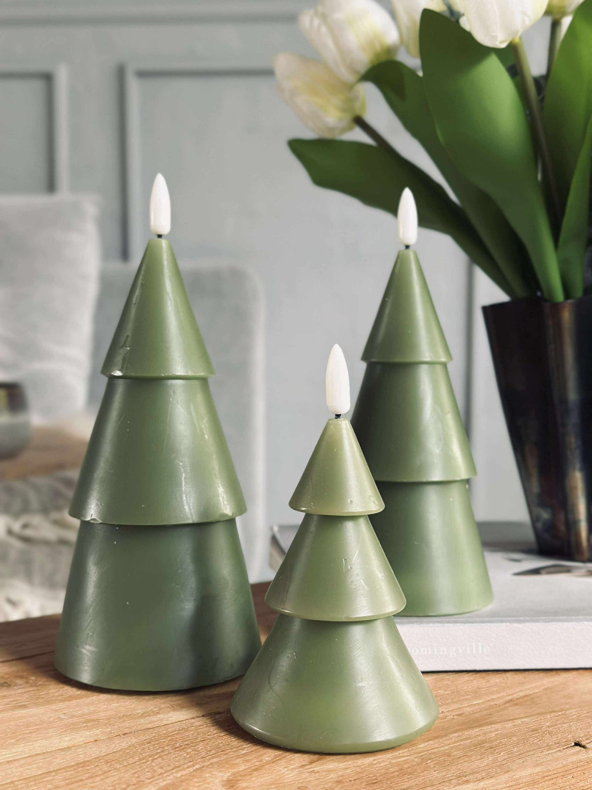 LED Kerstboom 3 stuks m.afstandsbediening Groen