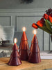 LED Kerstboom 3 stuks m. afstandsbediening Rood