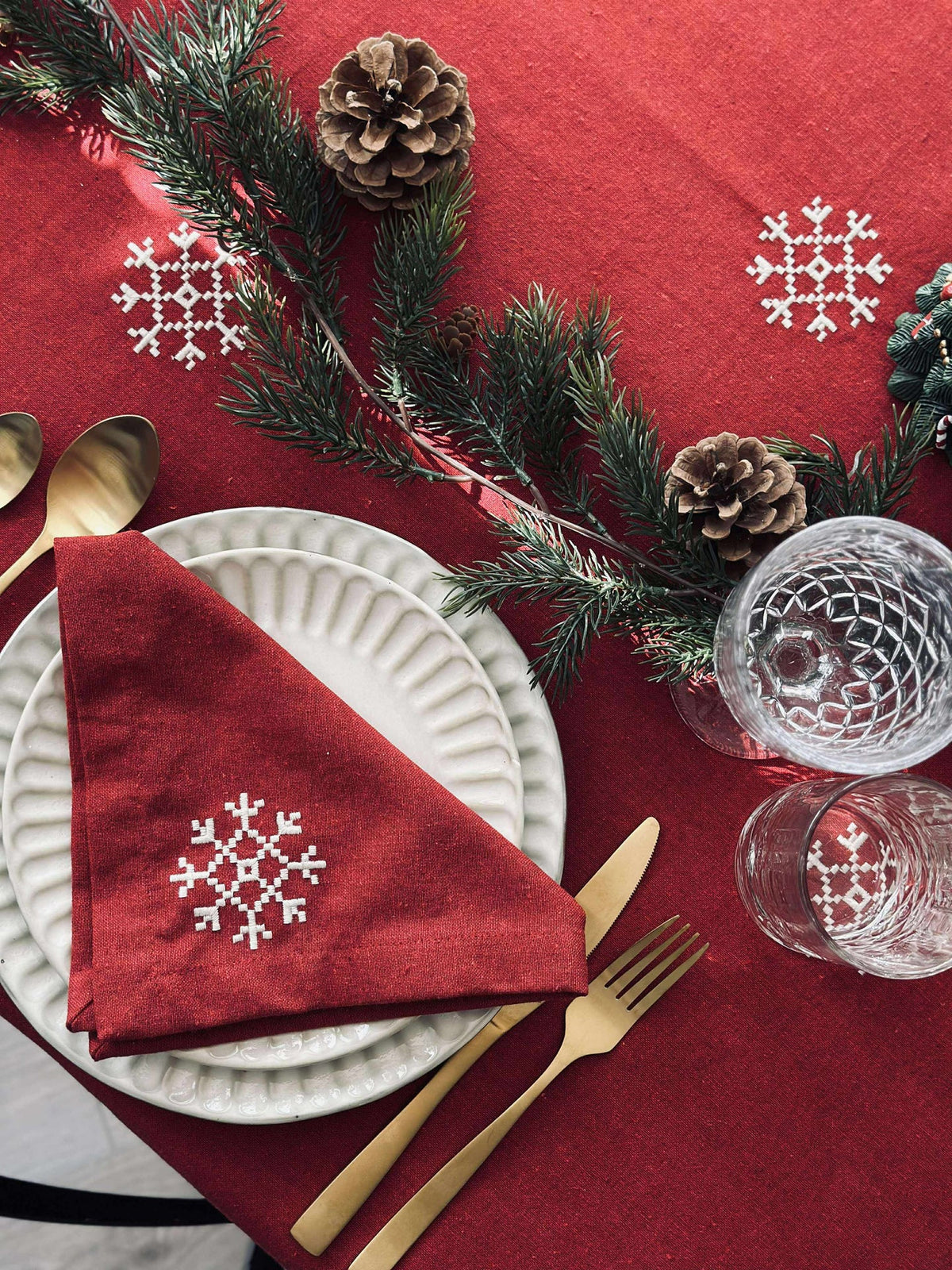 Servetten Rood Kerst - 4 stuks