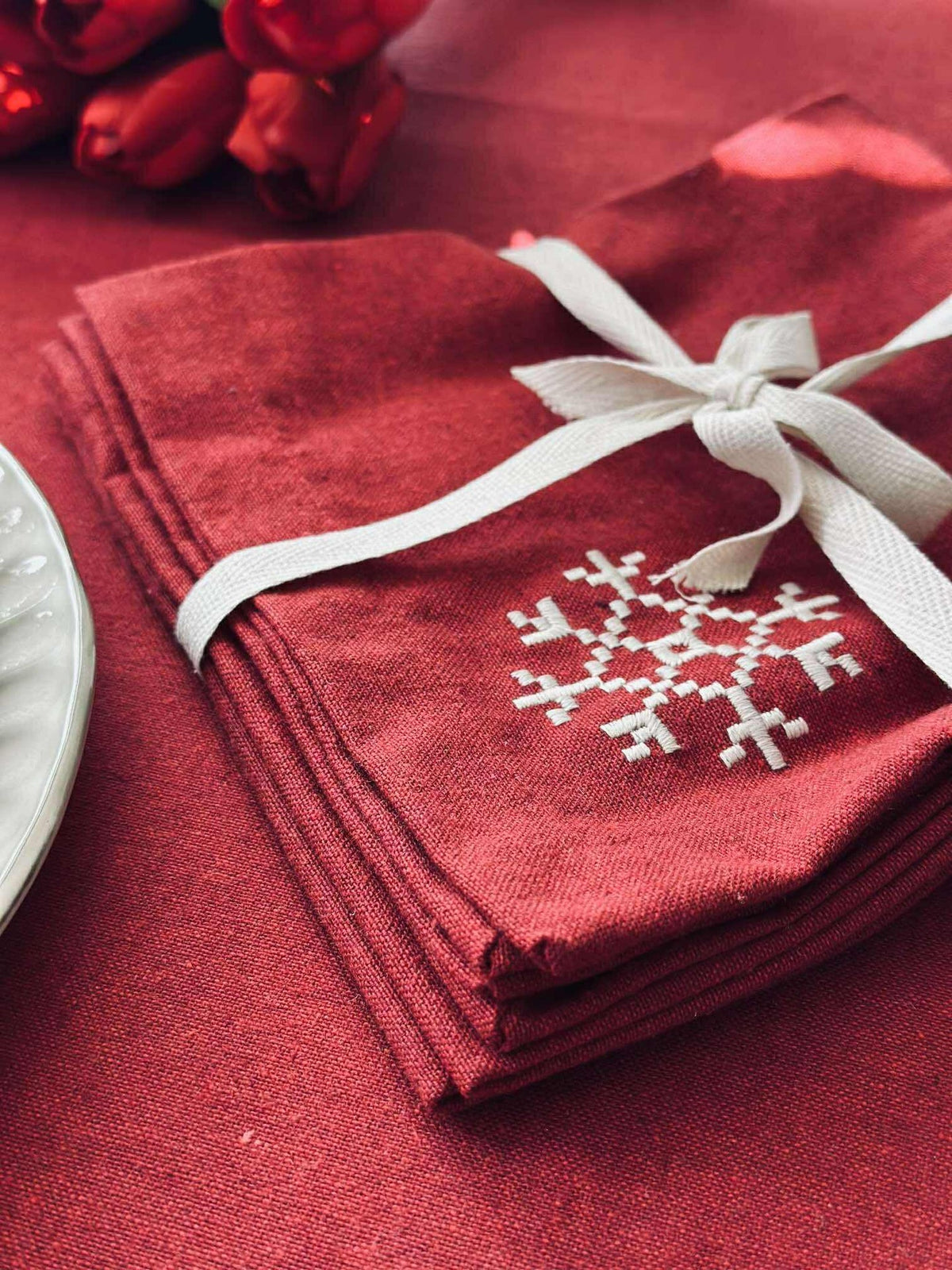 Servetten Rood Kerst - 4 stuks