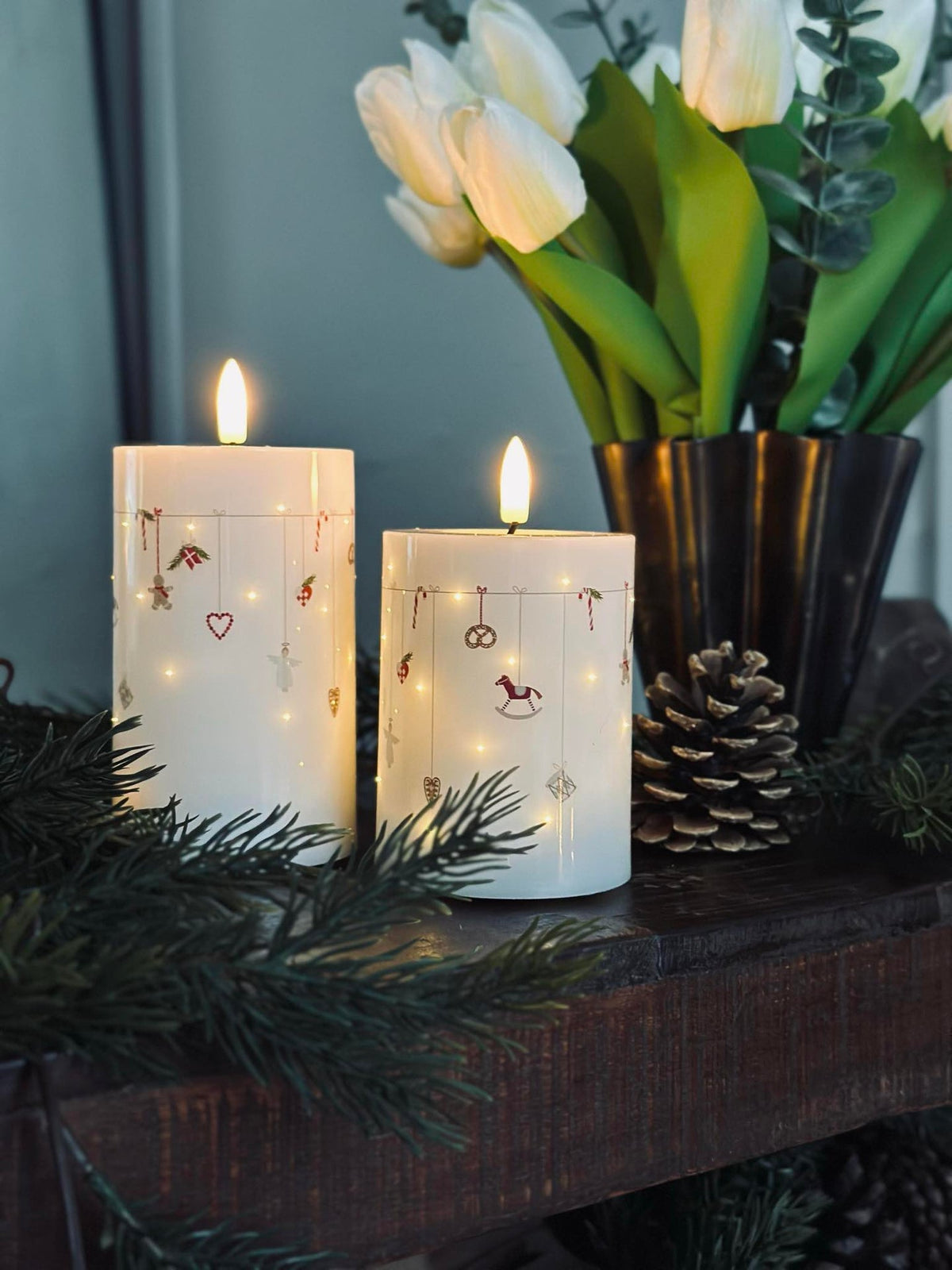 LED Blokkaars TWINKLE CHRISTMAS - Set van 2 st.