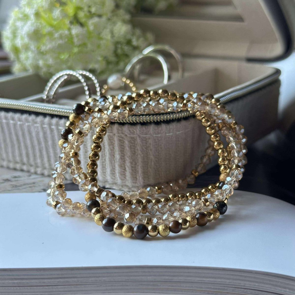 Armband Ofelia Tiger Eye - Set van 5 armbanden