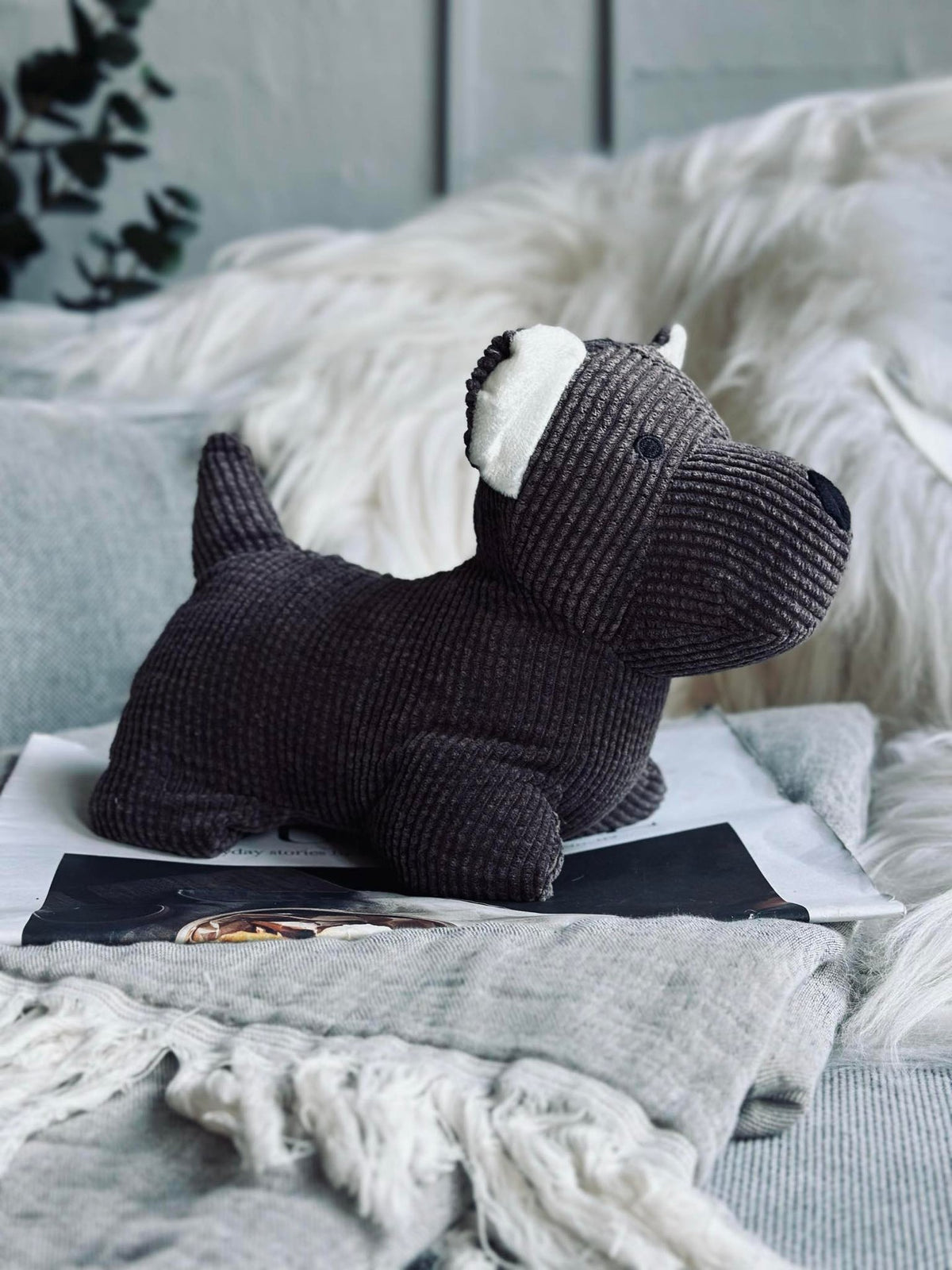 Deurstop hond - Bruin fluweel