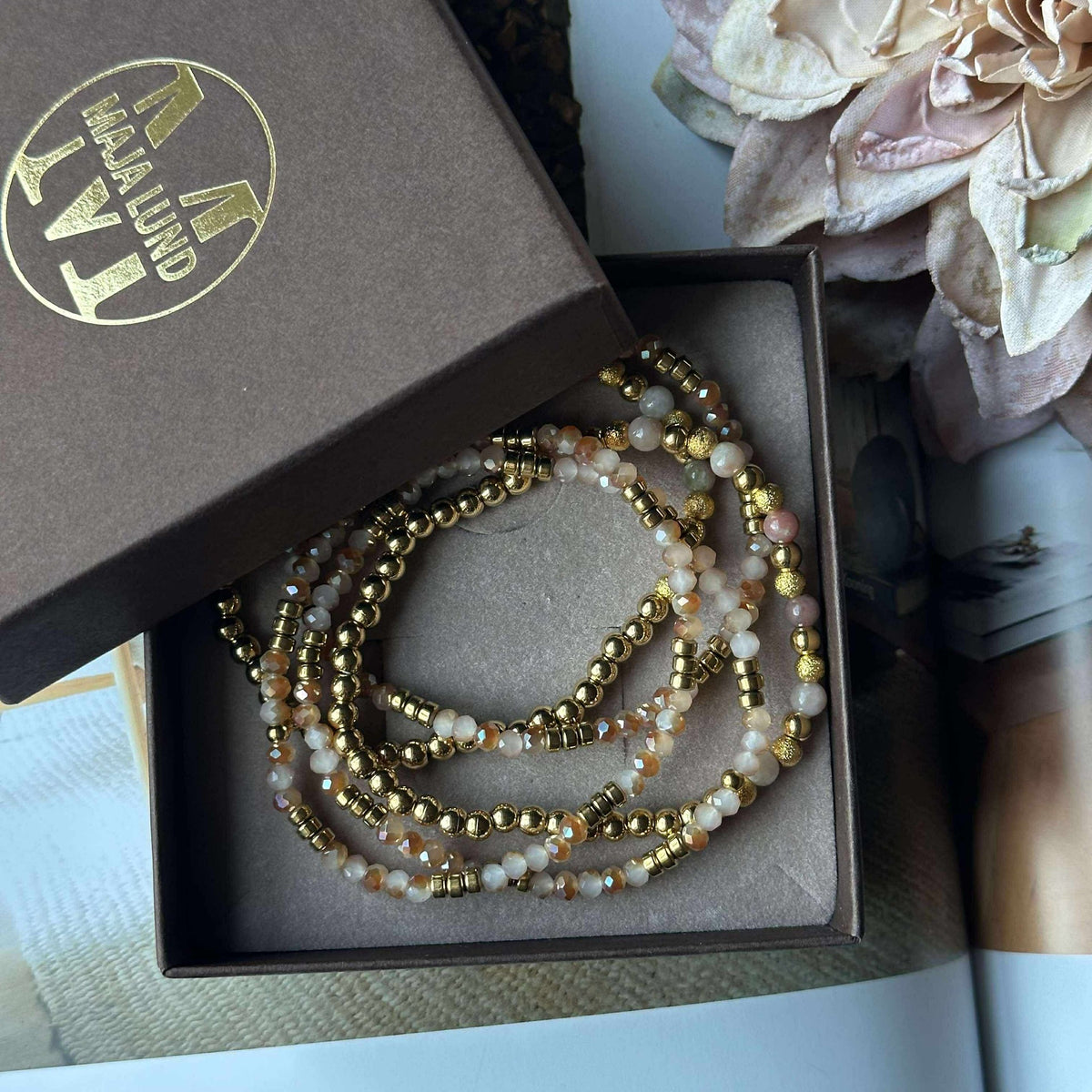 Armband Ofelia Naturel - Set met 5 armbanden