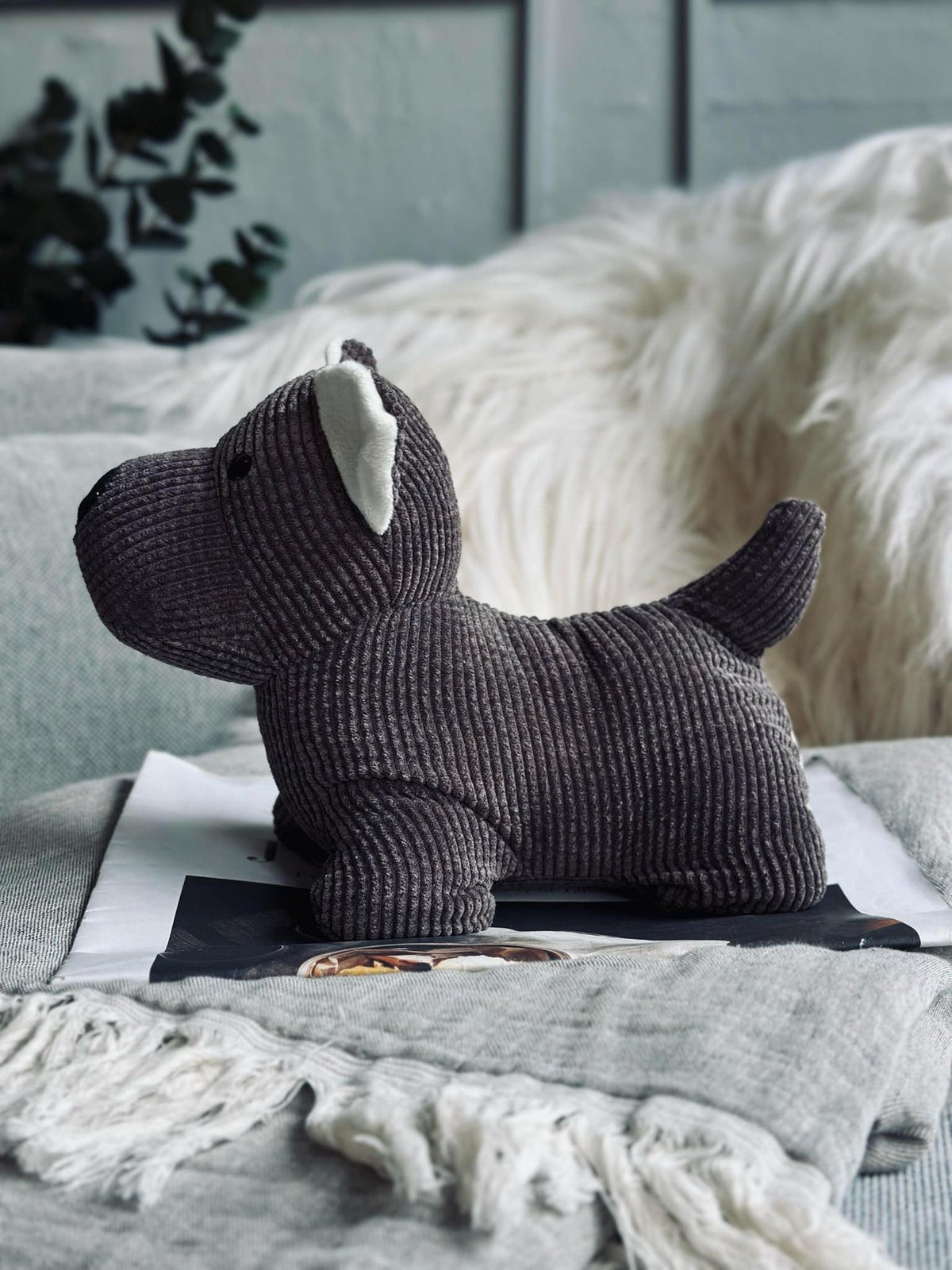 Deurstop hond - Bruin fluweel