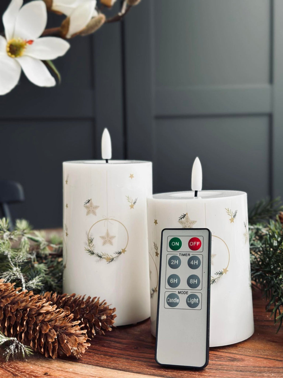 LED stompkaarsen TWINKLE CHRISTMAS - set van 2 st.