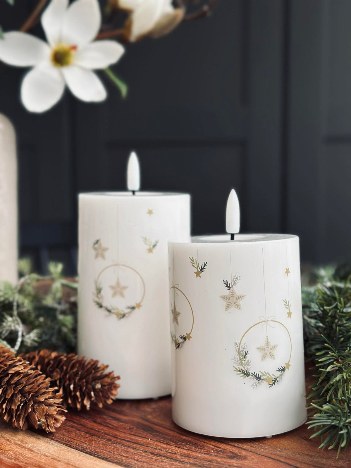 LED stompkaarsen TWINKLE CHRISTMAS - set van 2 st.
