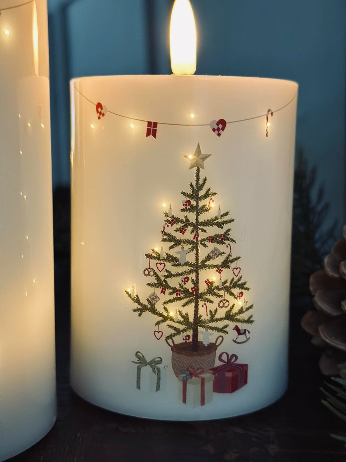 LED Blokkaars TWINKLE CHRISTMAS - Set van 2 stuks