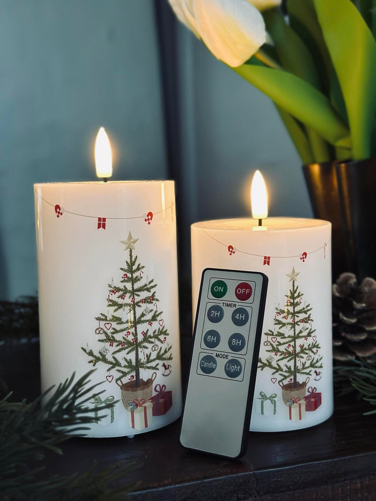 LED Blokkaars TWINKLE CHRISTMAS - Set van 2 stuks