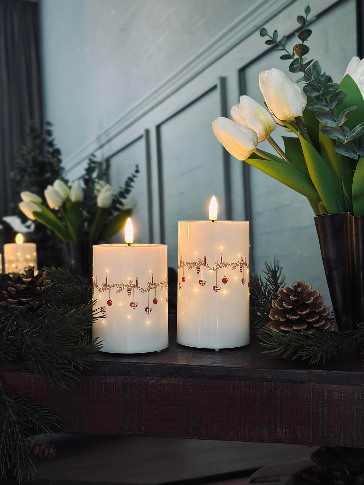 LED blokkaars TWINKLE CHRISTMAS - Set van 2 st.