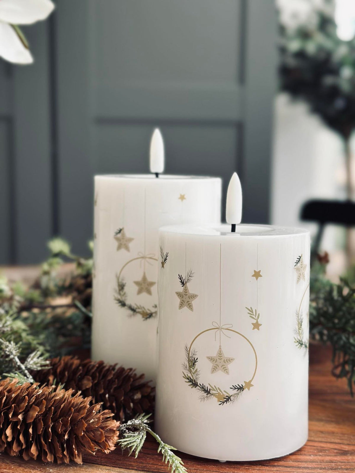 LED stompkaarsen TWINKLE CHRISTMAS - set van 2 st.