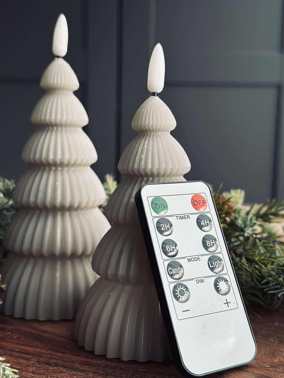 Kerstboom met ledlicht - Set van 2 stuks. Zand