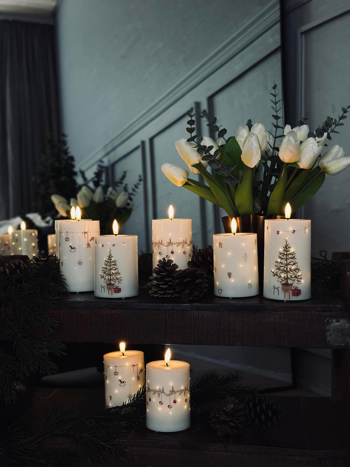 LED Stompkaars TWINKLE CHRISTMAS - Set van 2 stuks