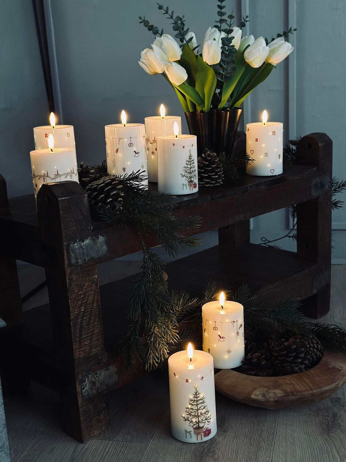 LED Blokkaars TWINKLE CHRISTMAS - Set van 2 st.