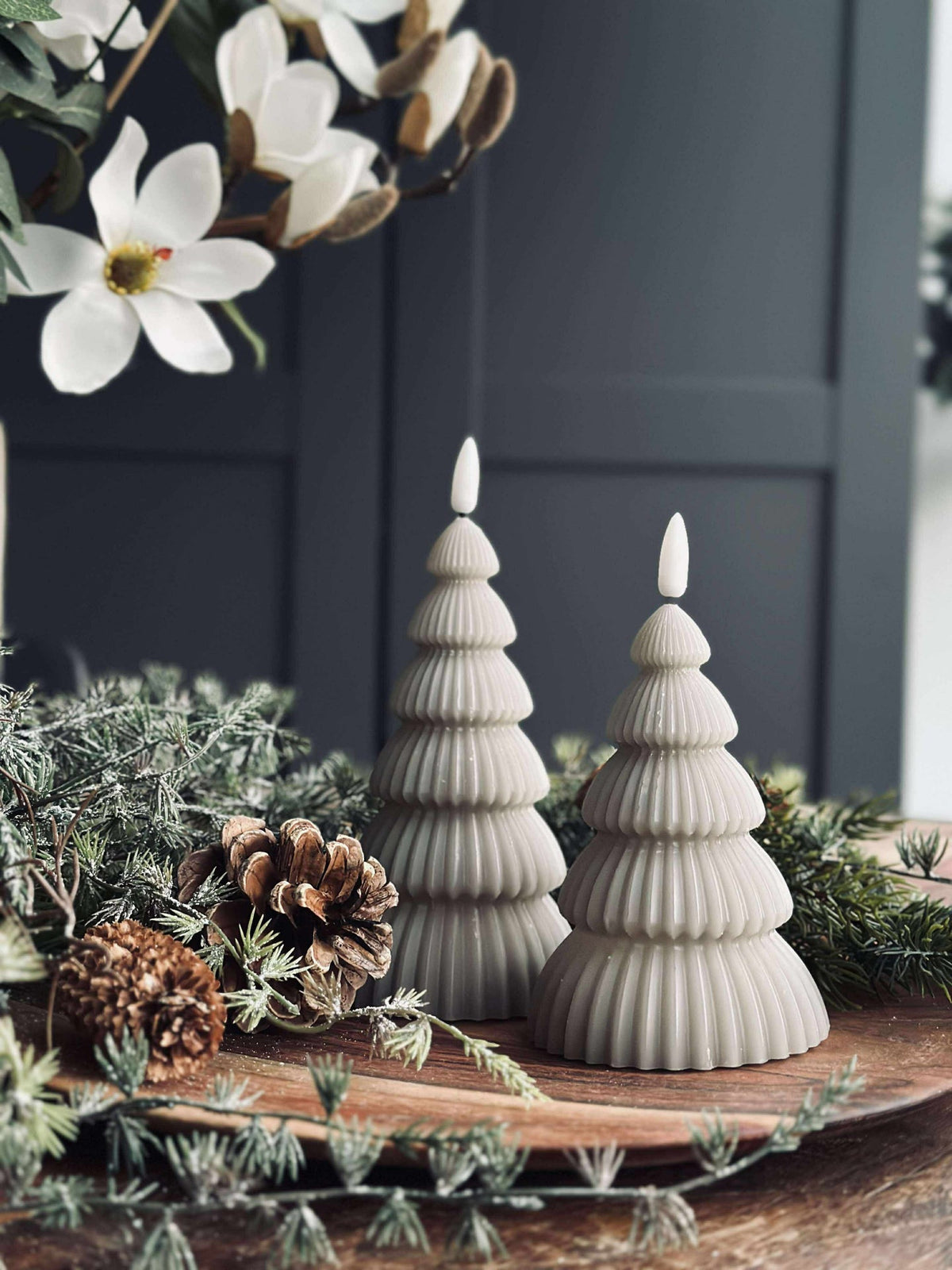 Kerstboom met ledlicht - Set van 2 stuks. Zand