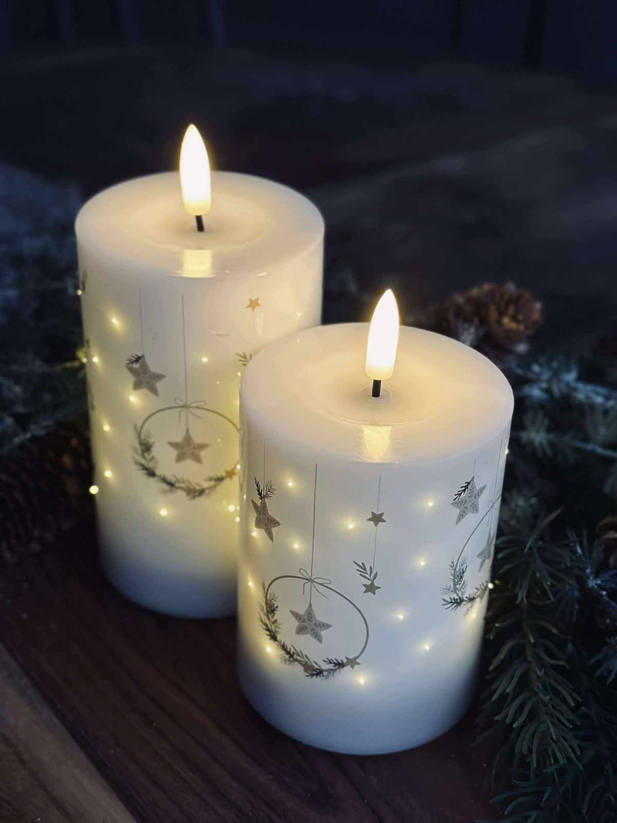LED stompkaarsen TWINKLE CHRISTMAS - set van 2 st.