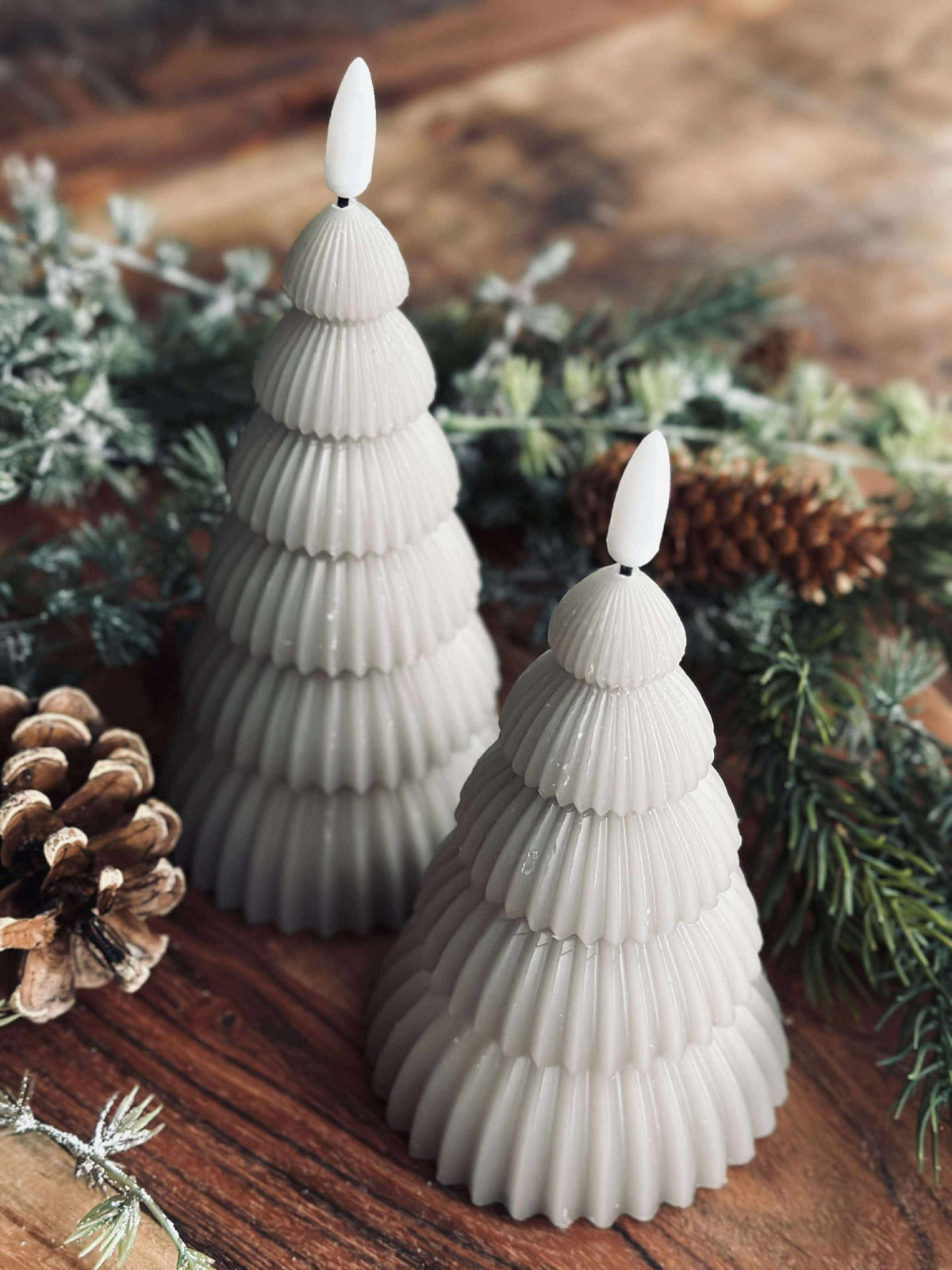 Kerstboom met ledlicht - Set van 2 stuks. Zand