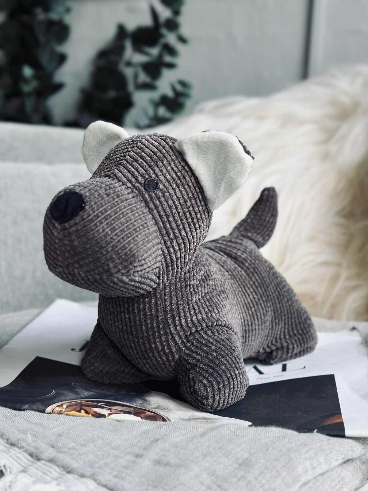 Deurstop hond - Bruin fluweel