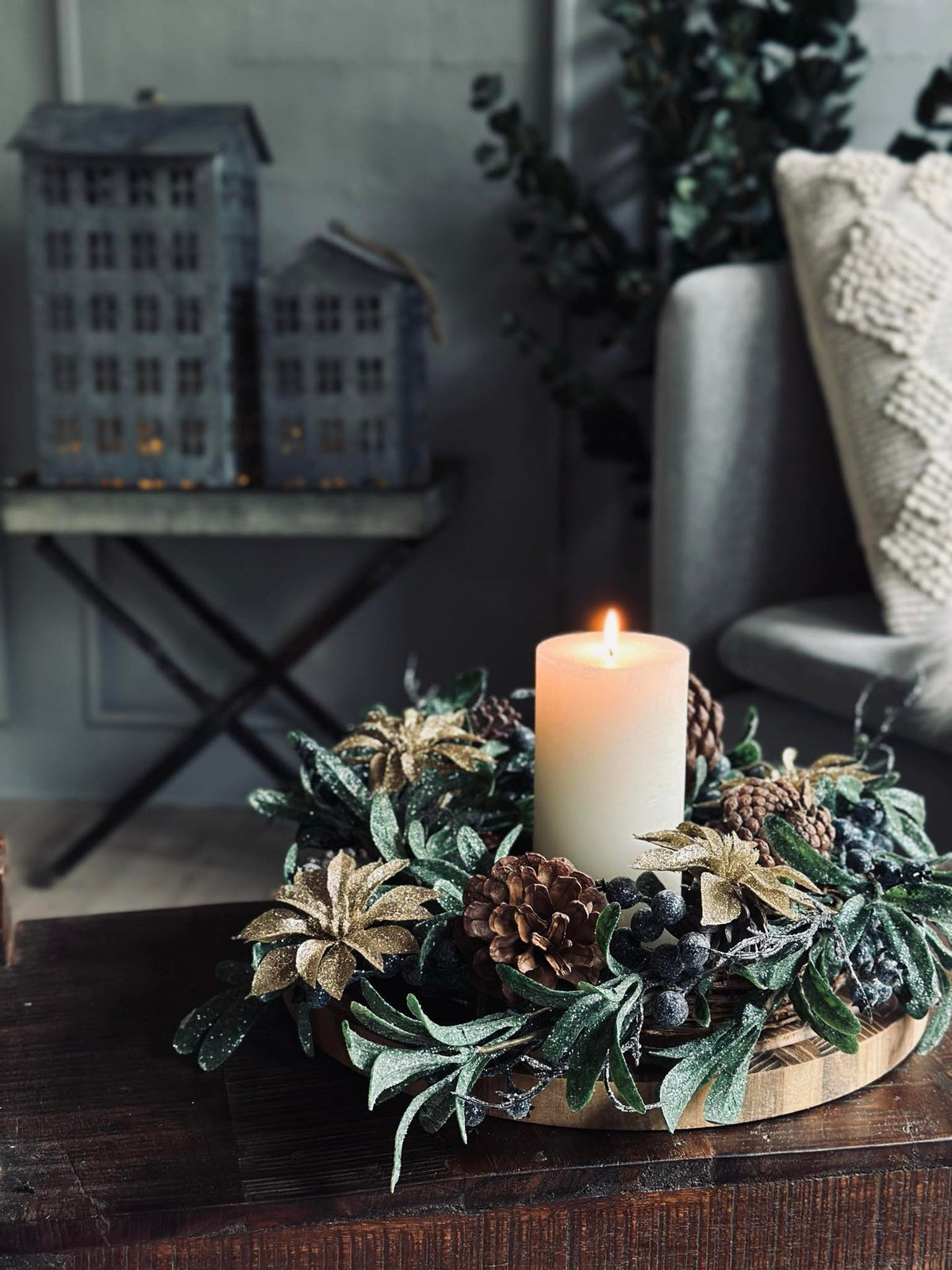 Deco bloemen met glitters - 4 stuks
