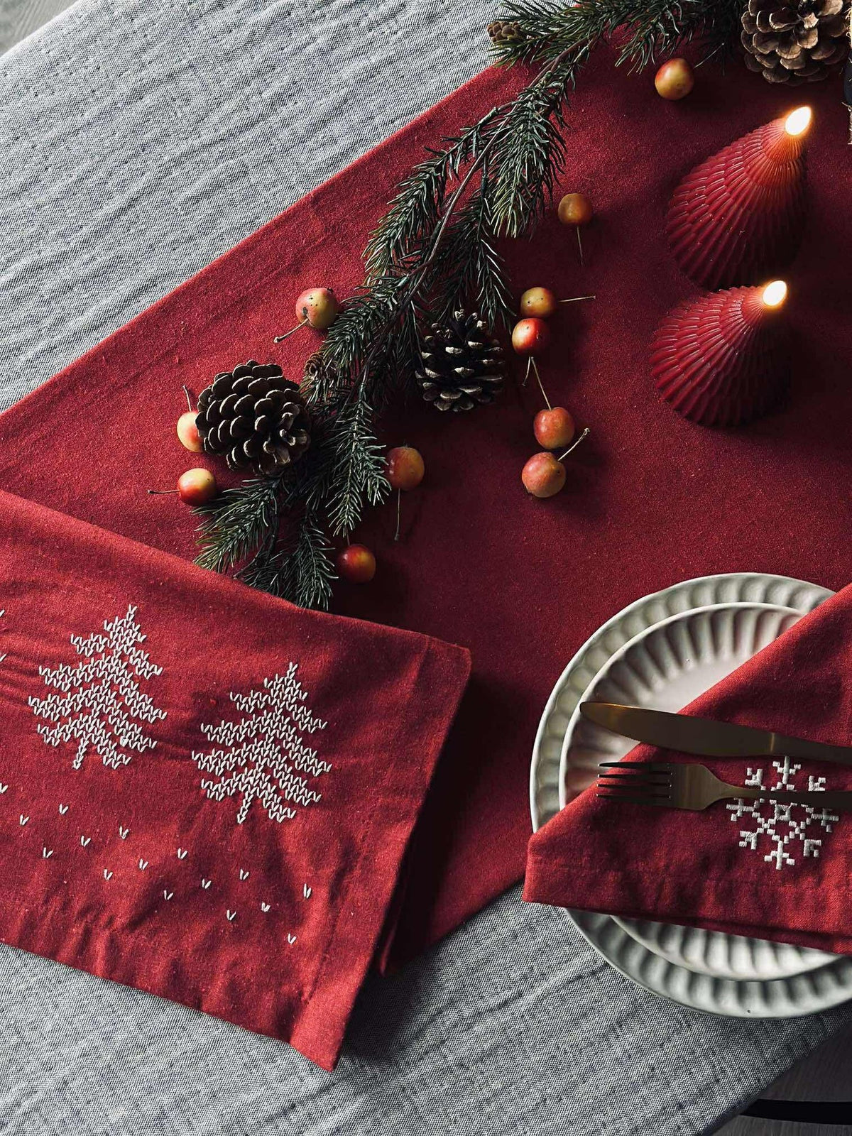 Tafelloper Rood Kerst - 40x140