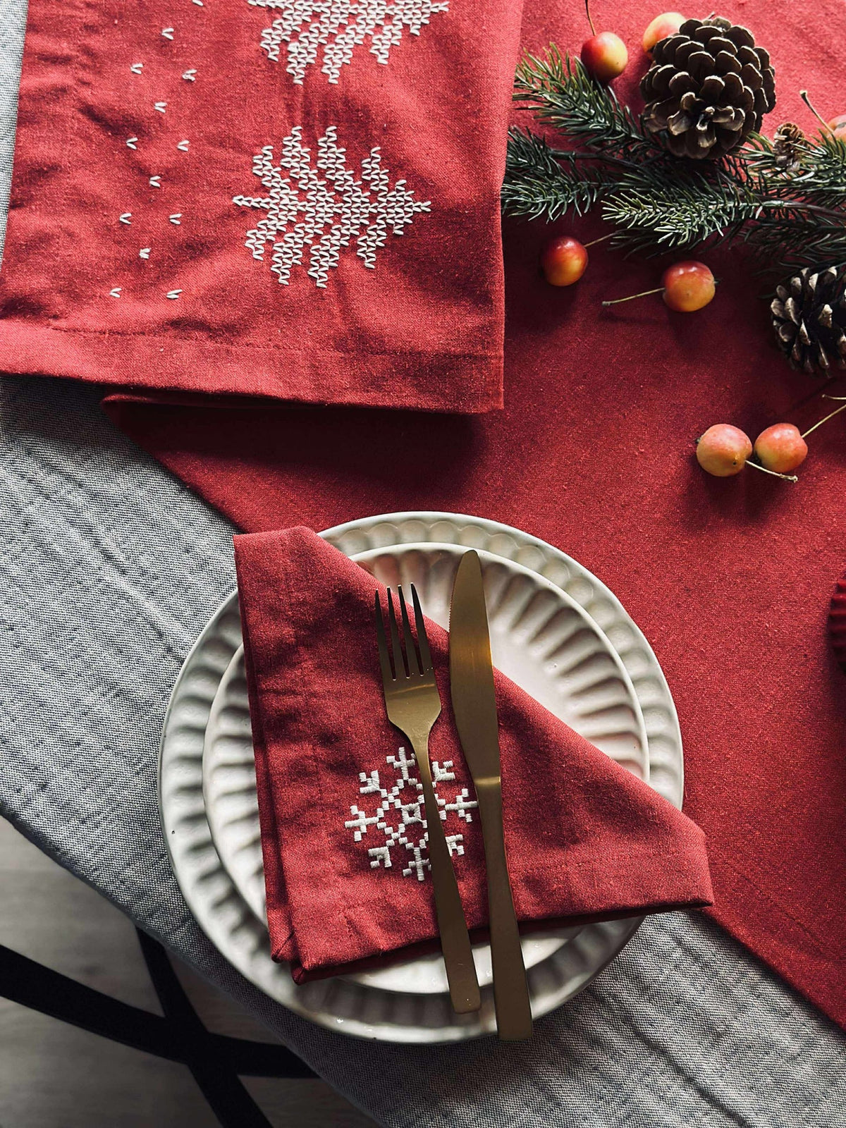Tafelloper Rood Kerst - 40x140