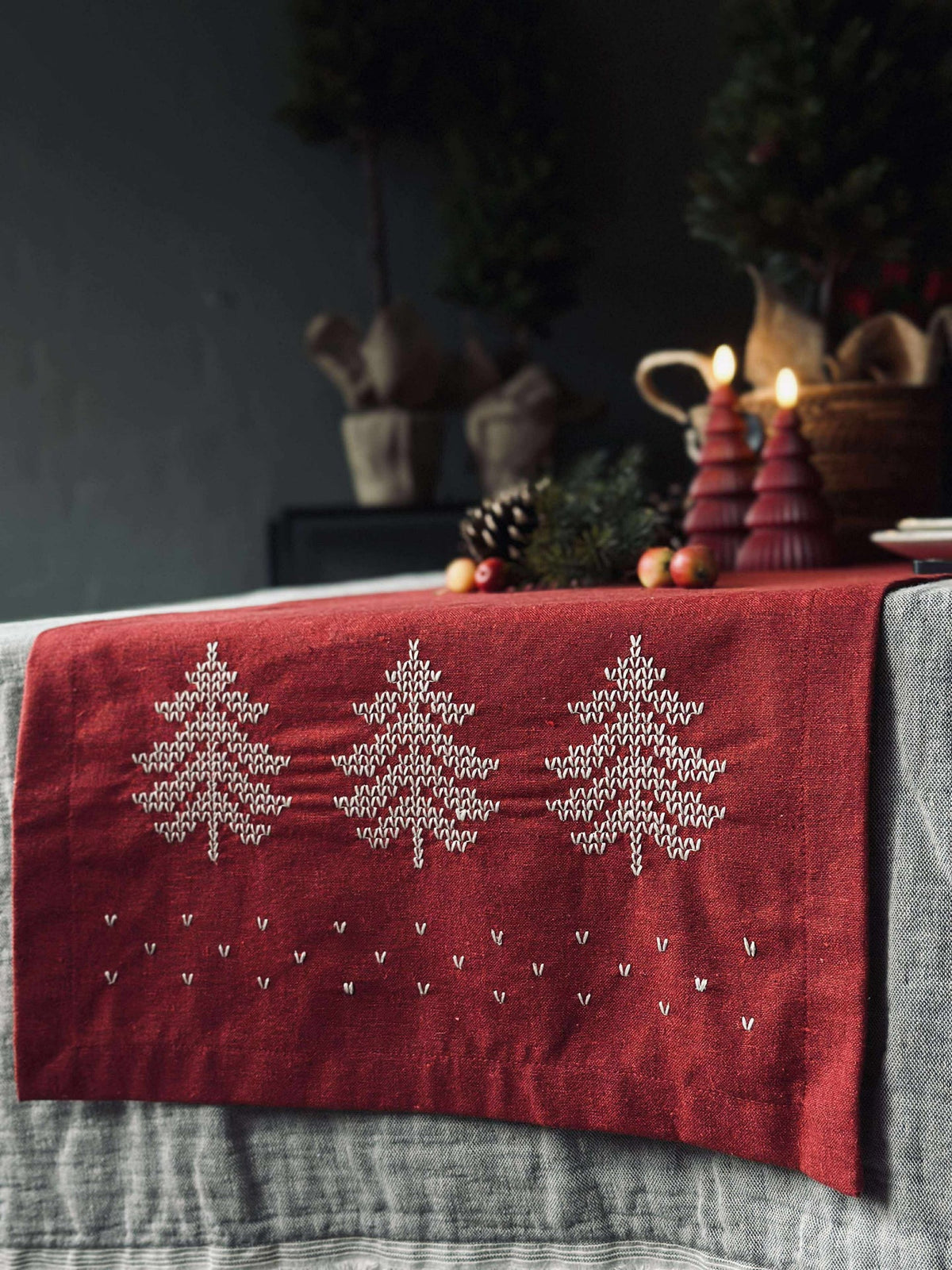 Tafelloper Rood Kerst - 40x140