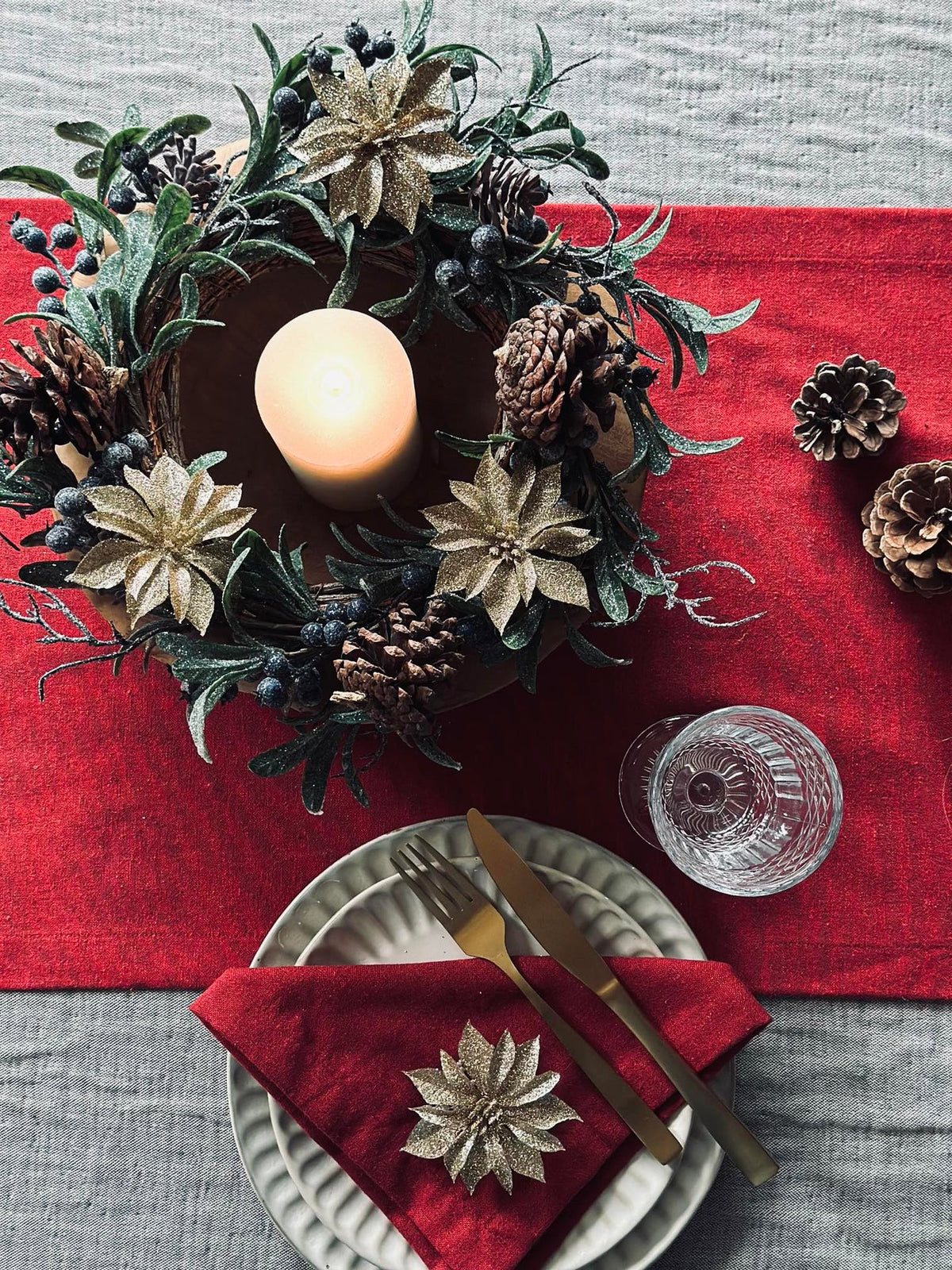 Deco bloemen met glitters - 4 stuks