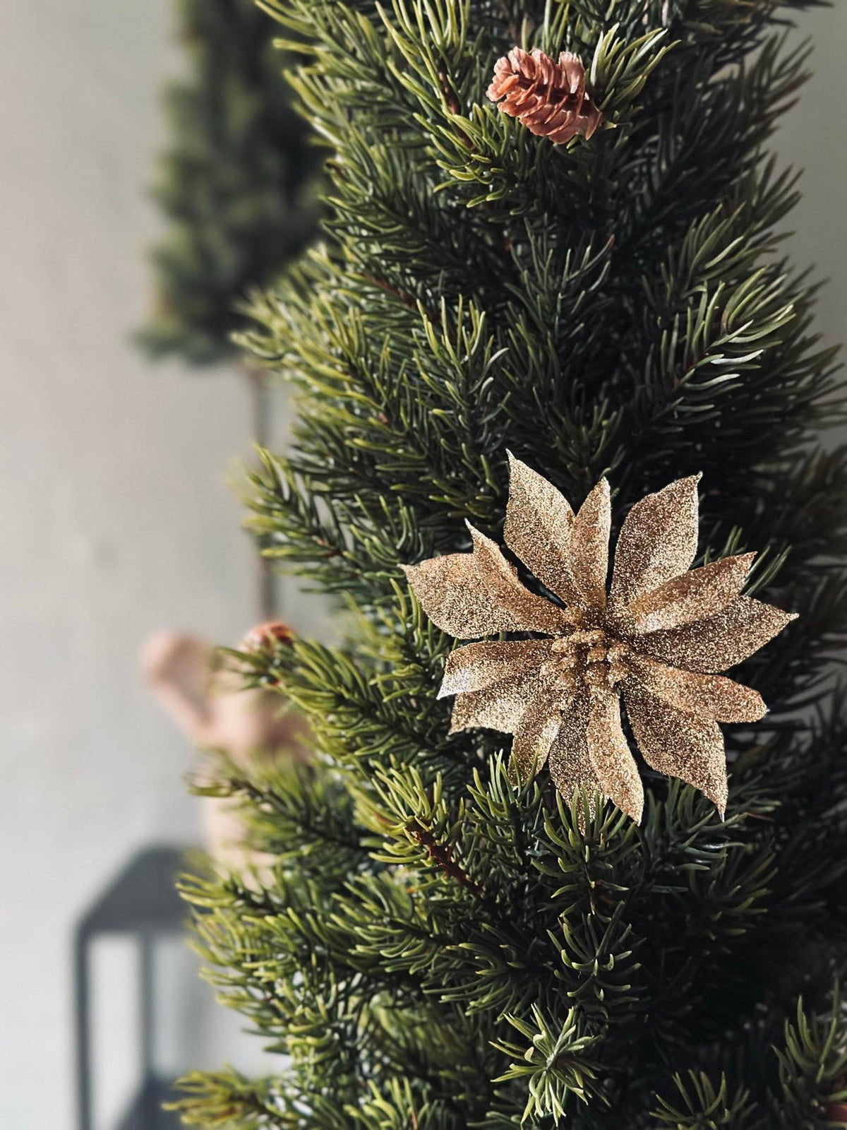 Deco bloemen met glitters - 4 stuks