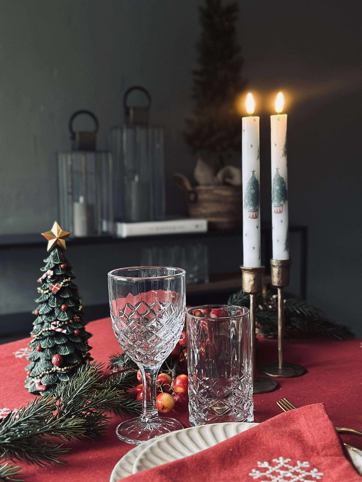 LED Dinerkaarsen 2 st - Kerstmotief