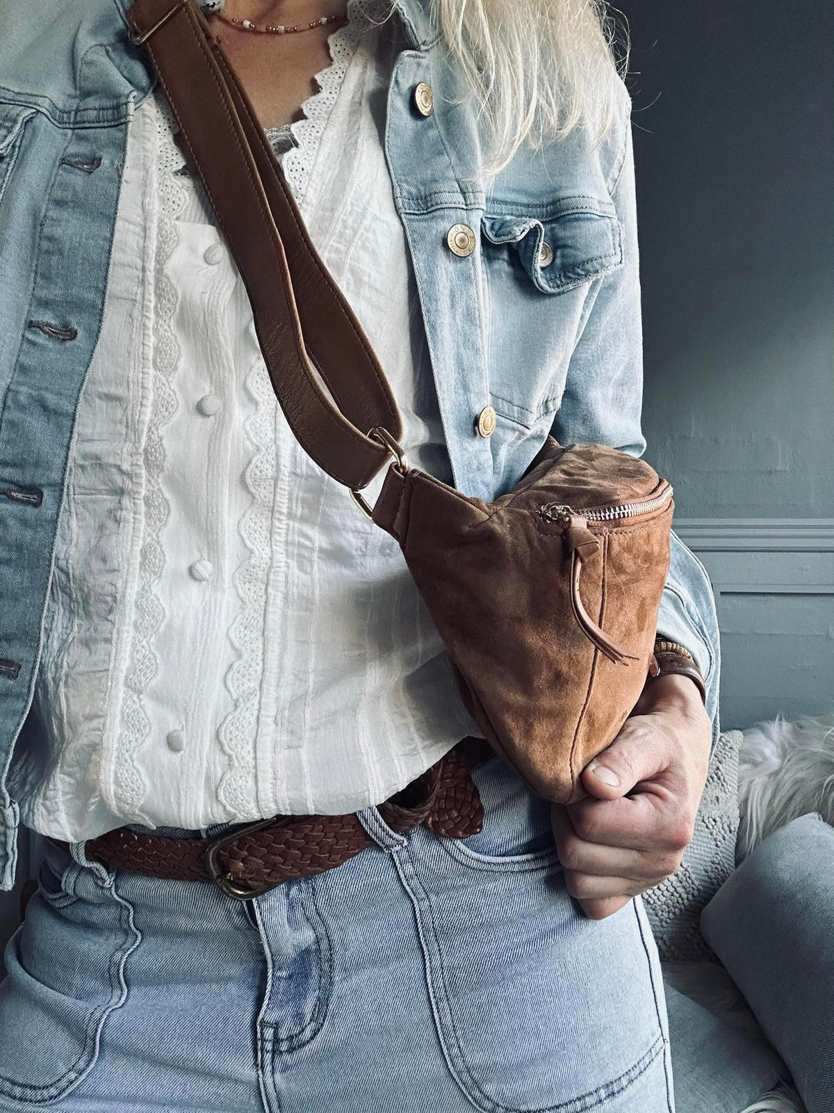 Bumbag JUNE Suède - Caramel