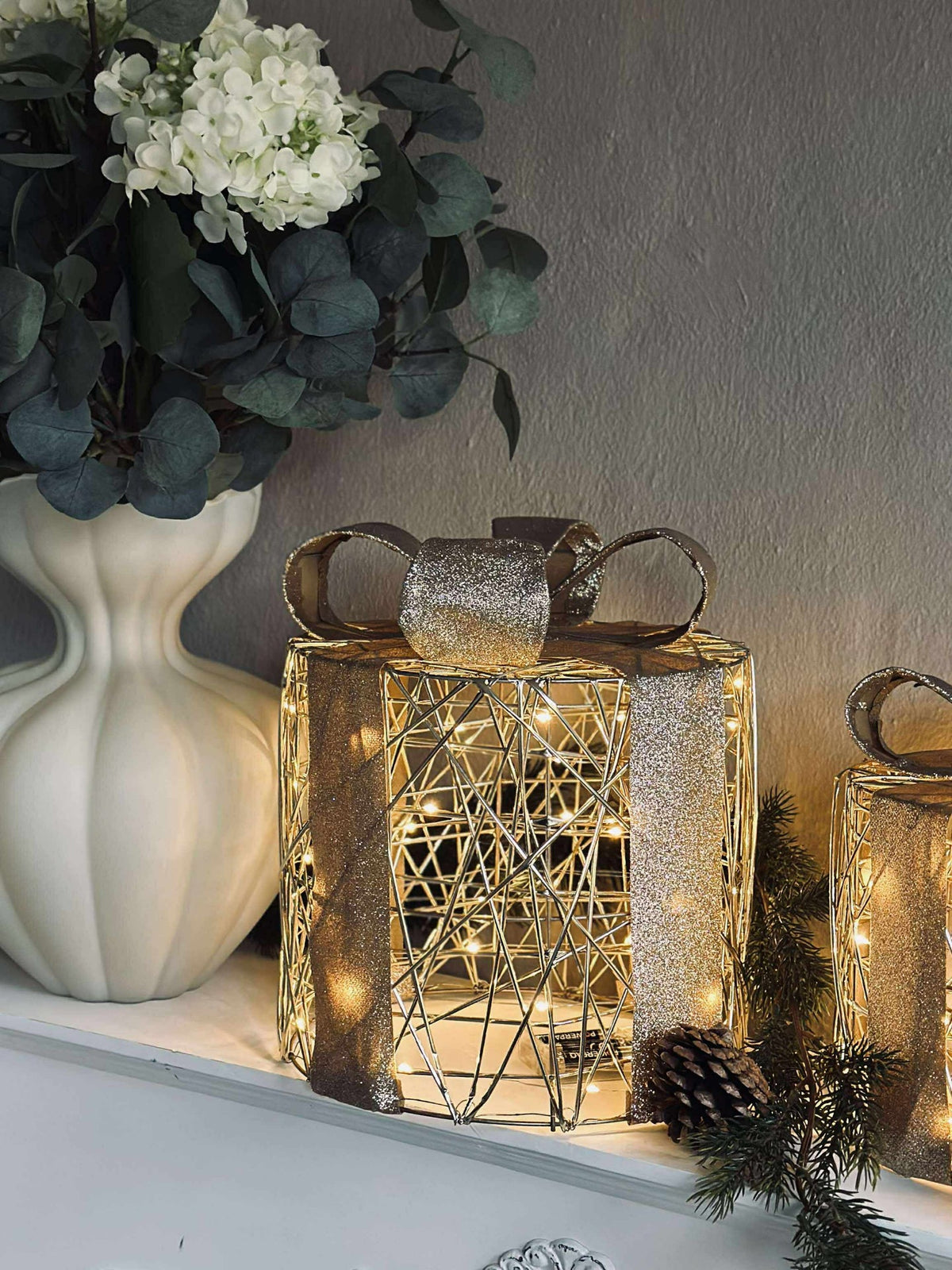 Kerstcadeaus met ledverlichting - 3 st.