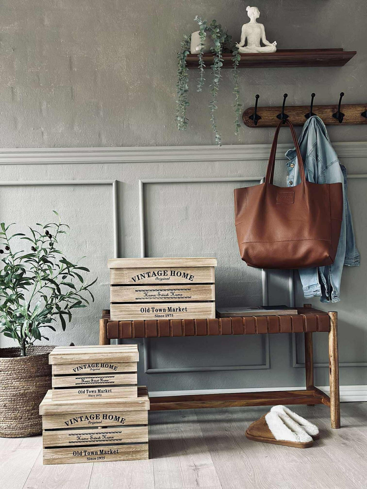 Opbergdozen met deksel - Set van 3 stuks