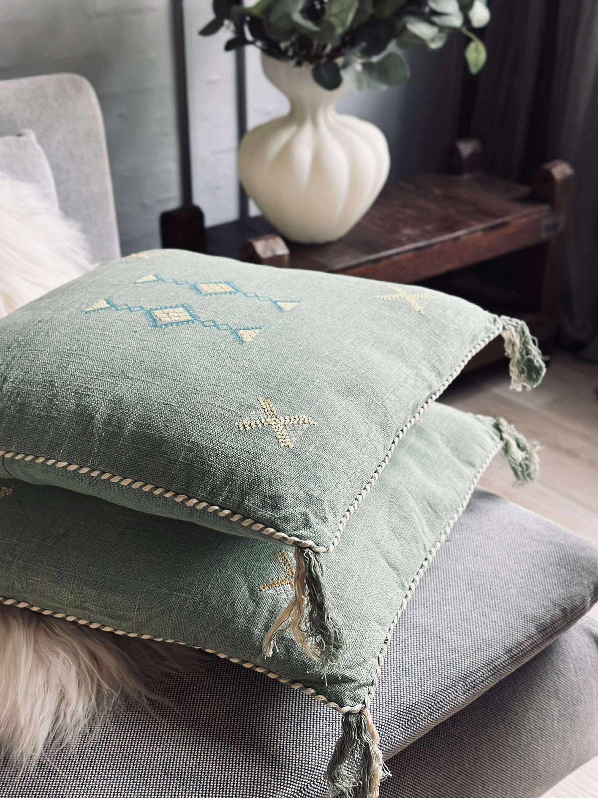 Kussen met vulling - Green boheme 2 stuks