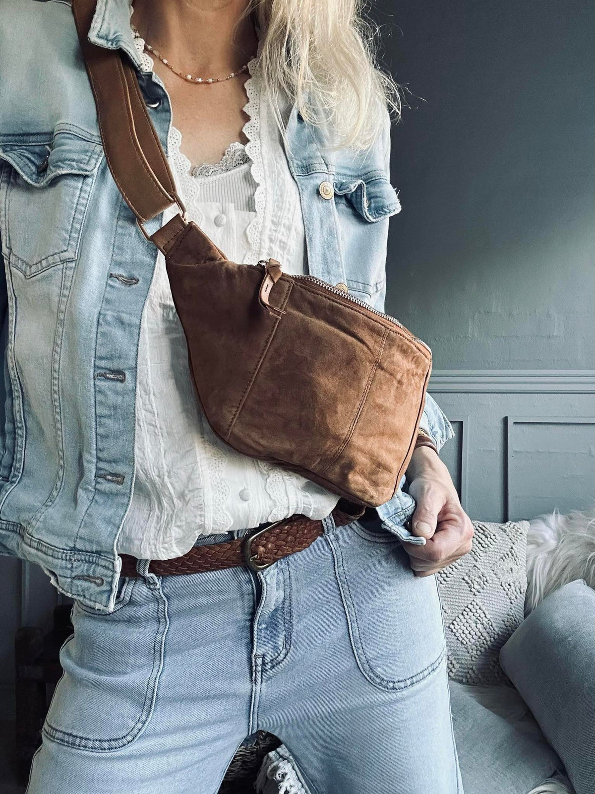 Bumbag JUNE Suède - Caramel