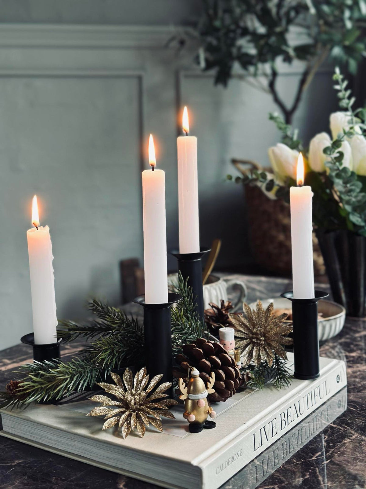 Adventskandelaar - Zwart