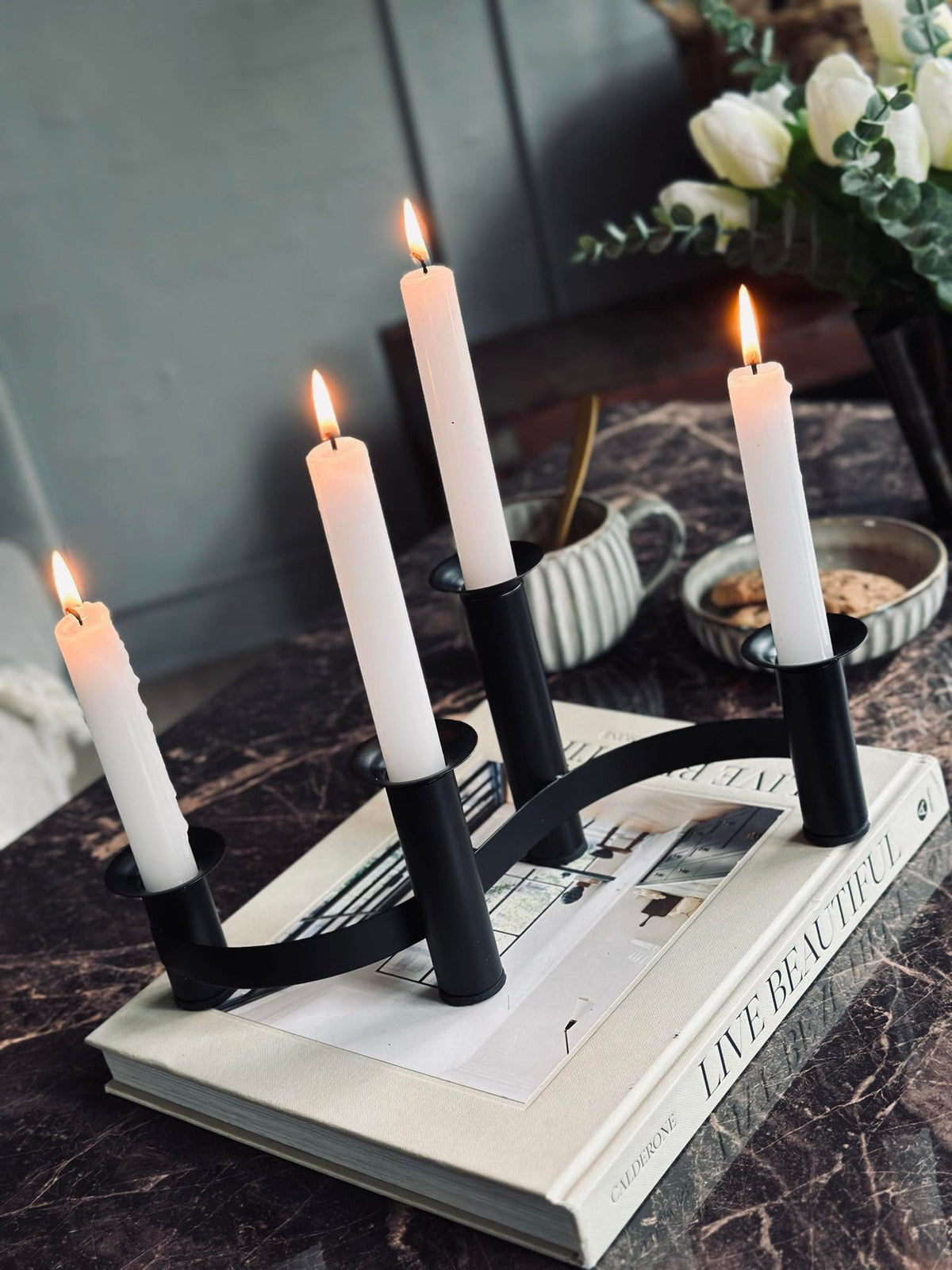 Adventskandelaar - Zwart