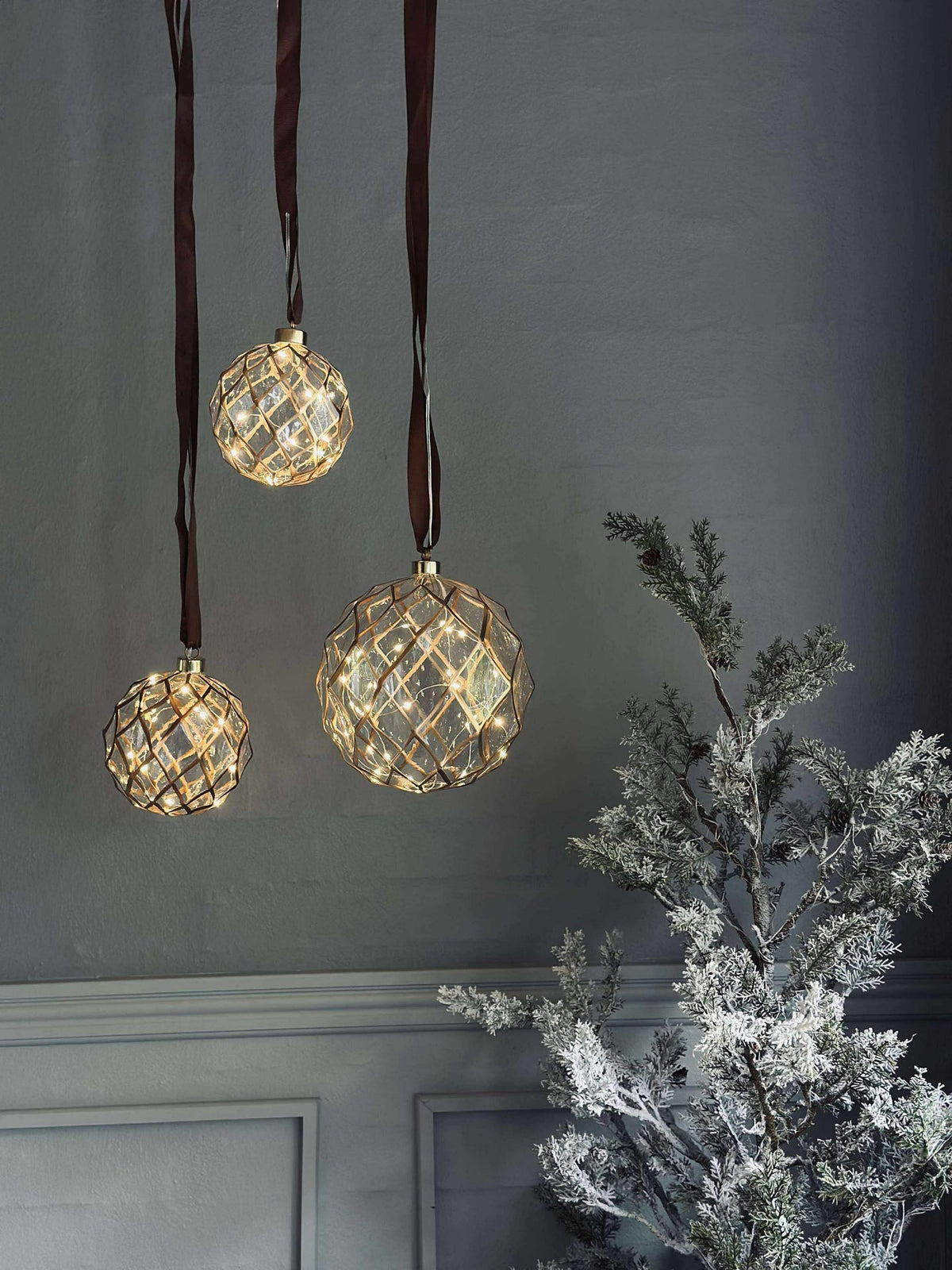 Glazen hanger met licht - Meerdere maten