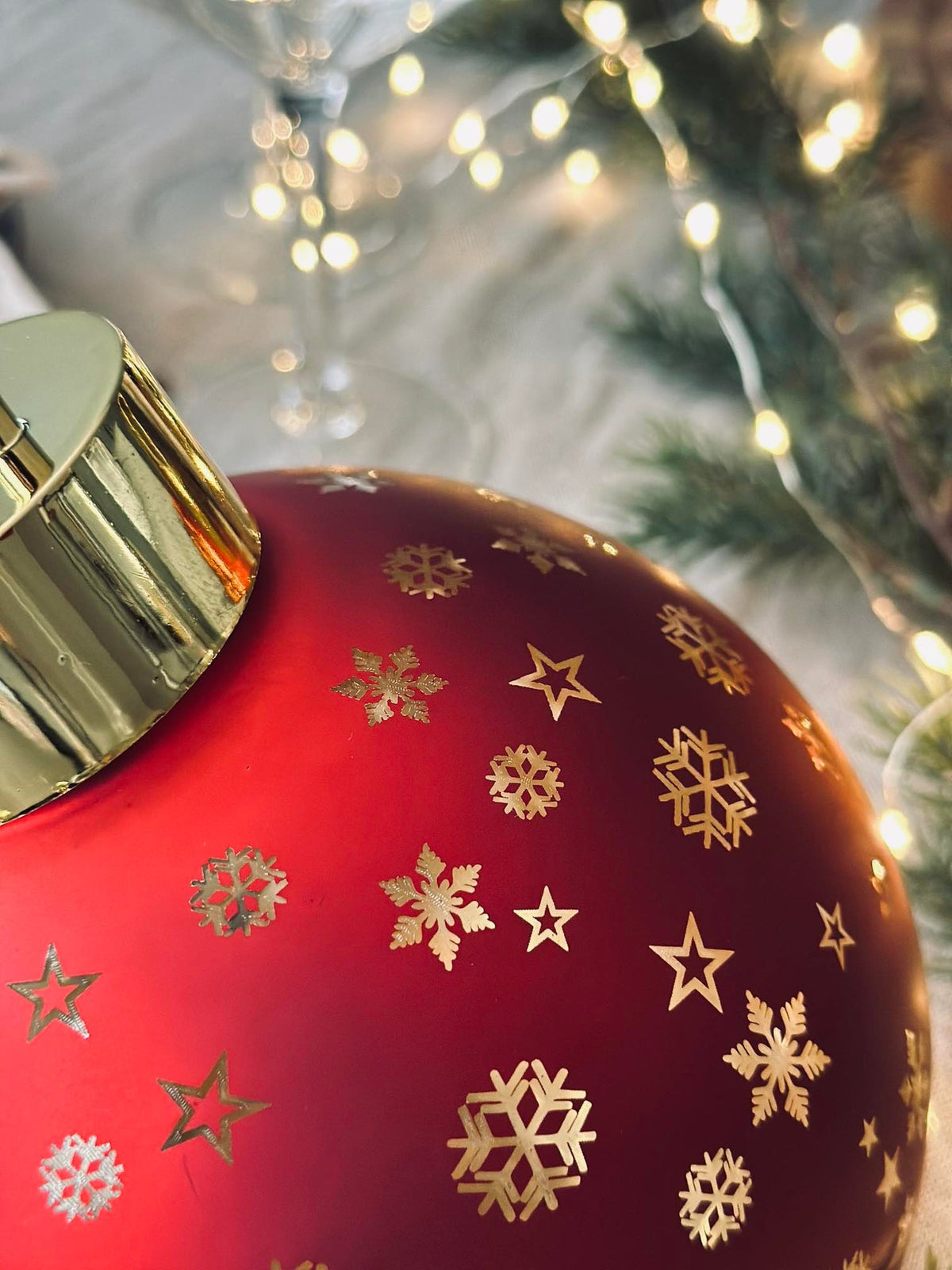 Kerstbal met LED-licht - Rood